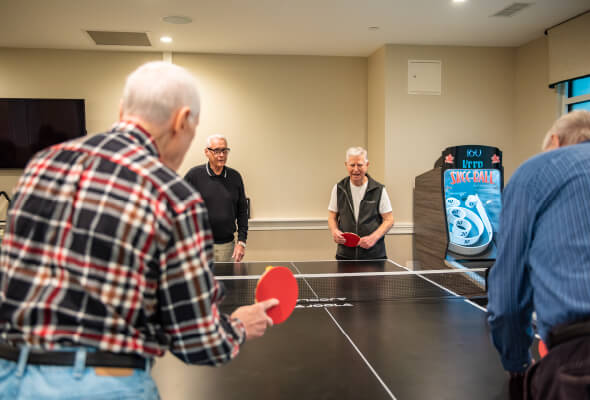 ping pong game in action