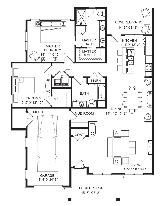 Guilford - 2 Bedroom - 1627 sq. ft. Floor Plan